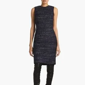 John Dresses St John Sleeveless Metallic Tweed Sheath
